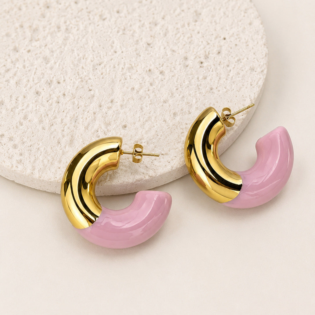 Aretes Acero Inoxidable Chunly Colores