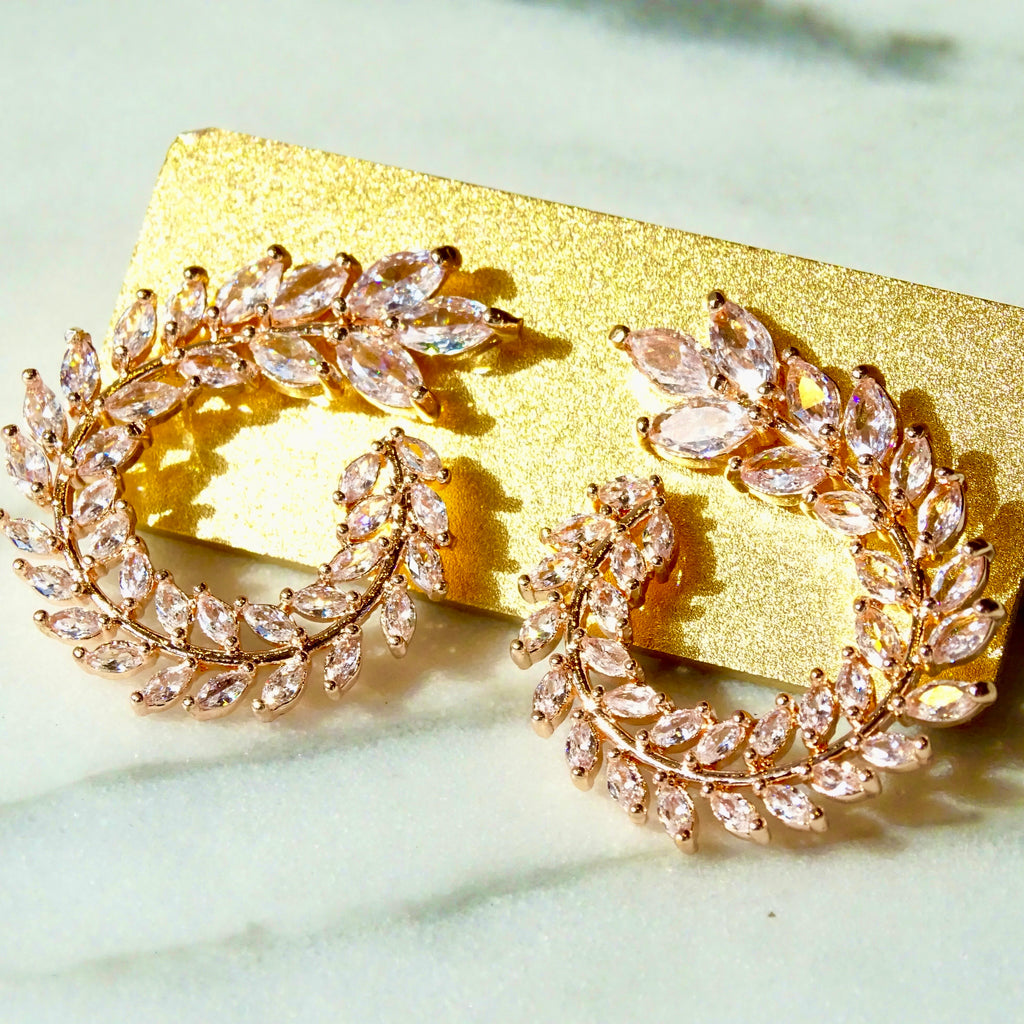 Aretes Rodio Círculo Rosa