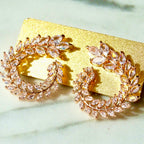 Aretes Rodio Círculo Rosa