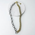 Collar Acero Inoxidable Trenzado y Eslabones Bicolor