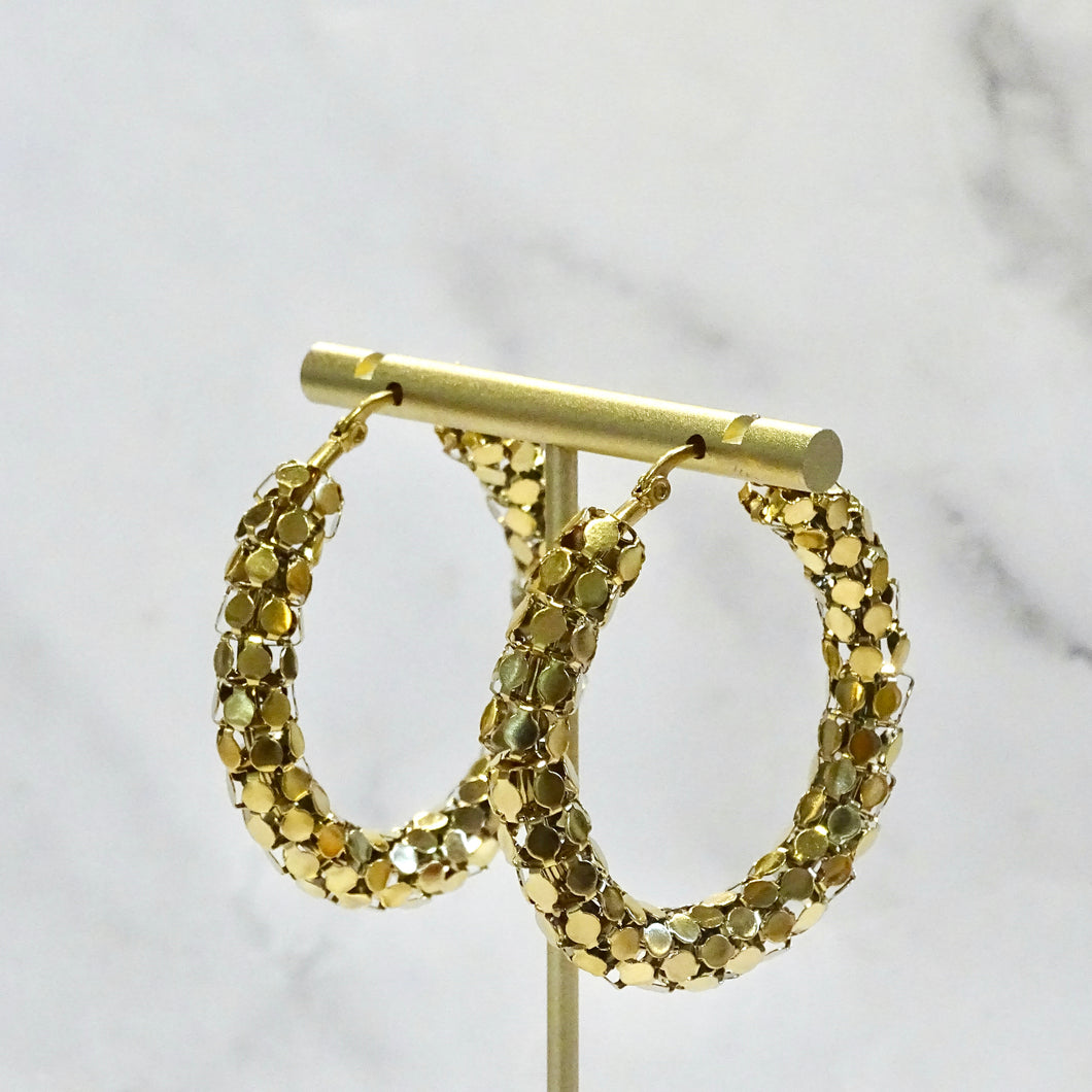 Arracadas Acero Inoxidable Escama Dorada