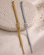Pulsera Acero Inoxidable con Charms Nombre Personalizado