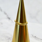 Anillo Acero Inoxidable Skinny con Doble Bolita