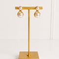 Aretes Acero Inoxidable 2 Perlas Pez