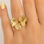 Anillo Acero Inoxidable Moño Mariposa
