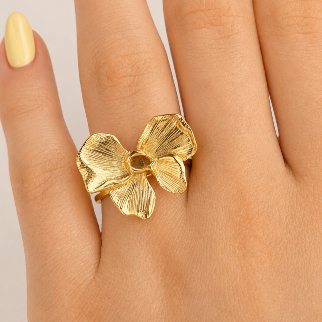 Anillo Acero Inoxidable Moño Mariposa