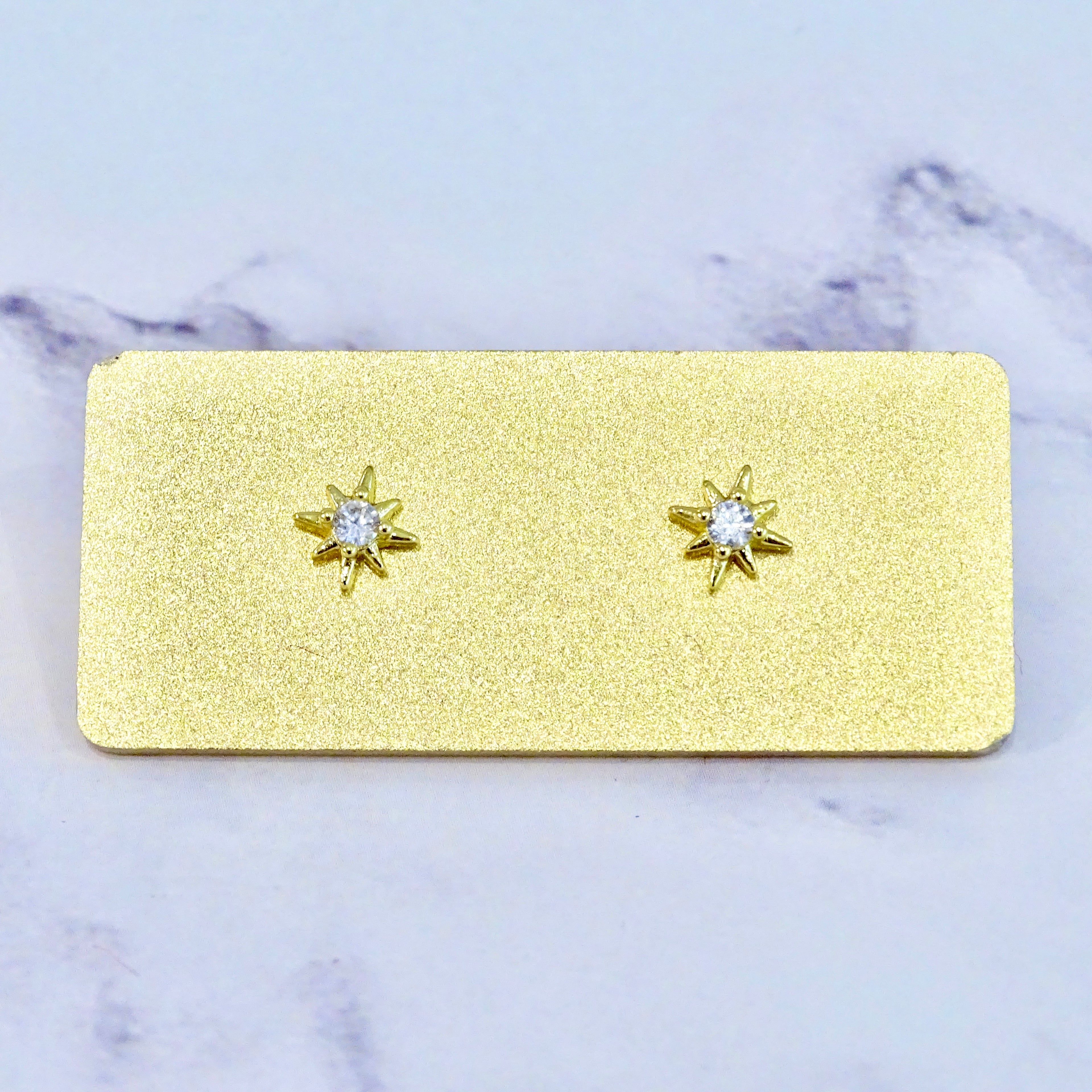 Aretes Plata 925 con Chapa de Oro Estrella