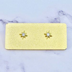 Aretes Plata 925 con Chapa de Oro Estrella