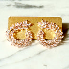 Aretes Rodio Círculo Rosa