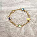 Pulsera Chapa de Oro Ojitos