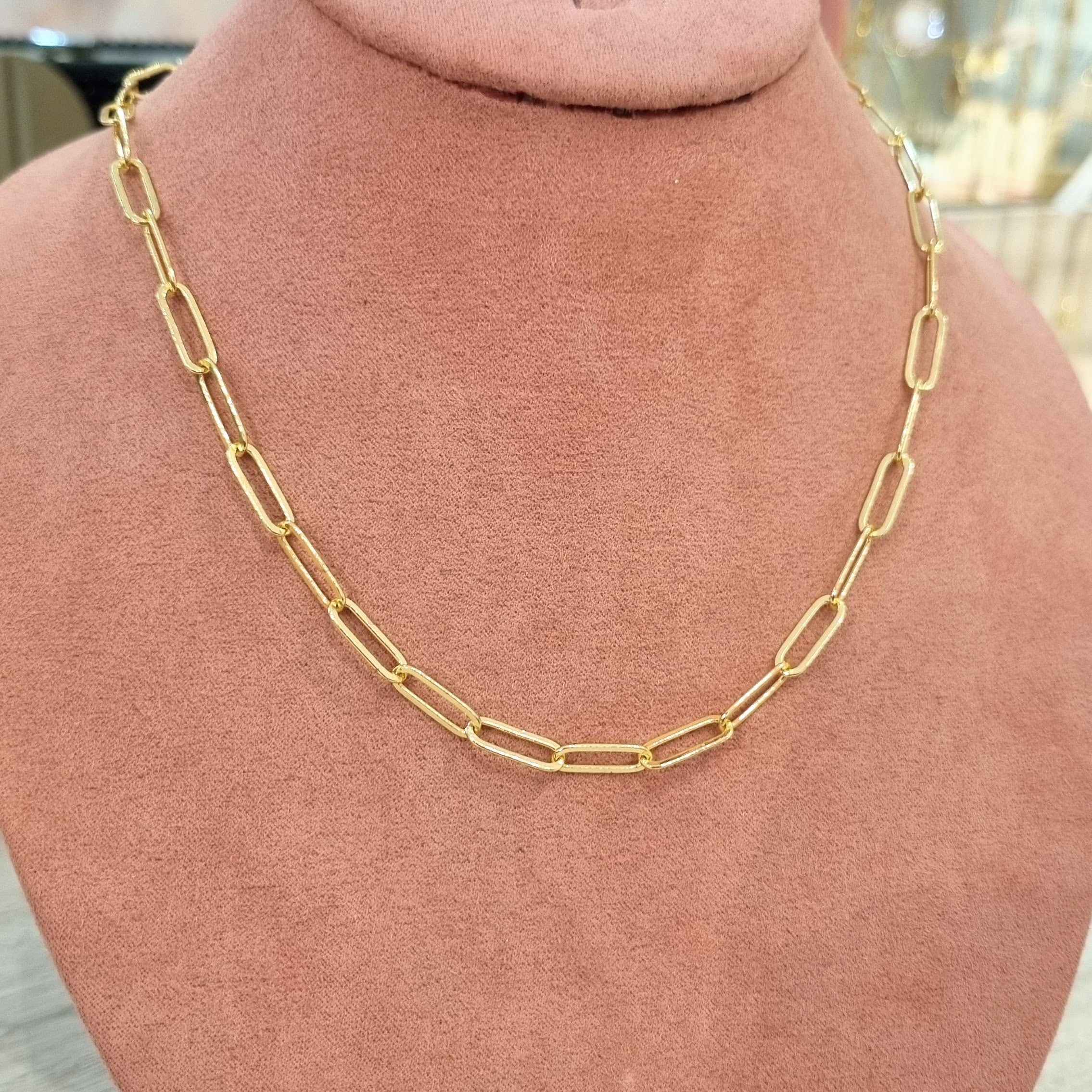 Collar Chapa de Oro Eslabon