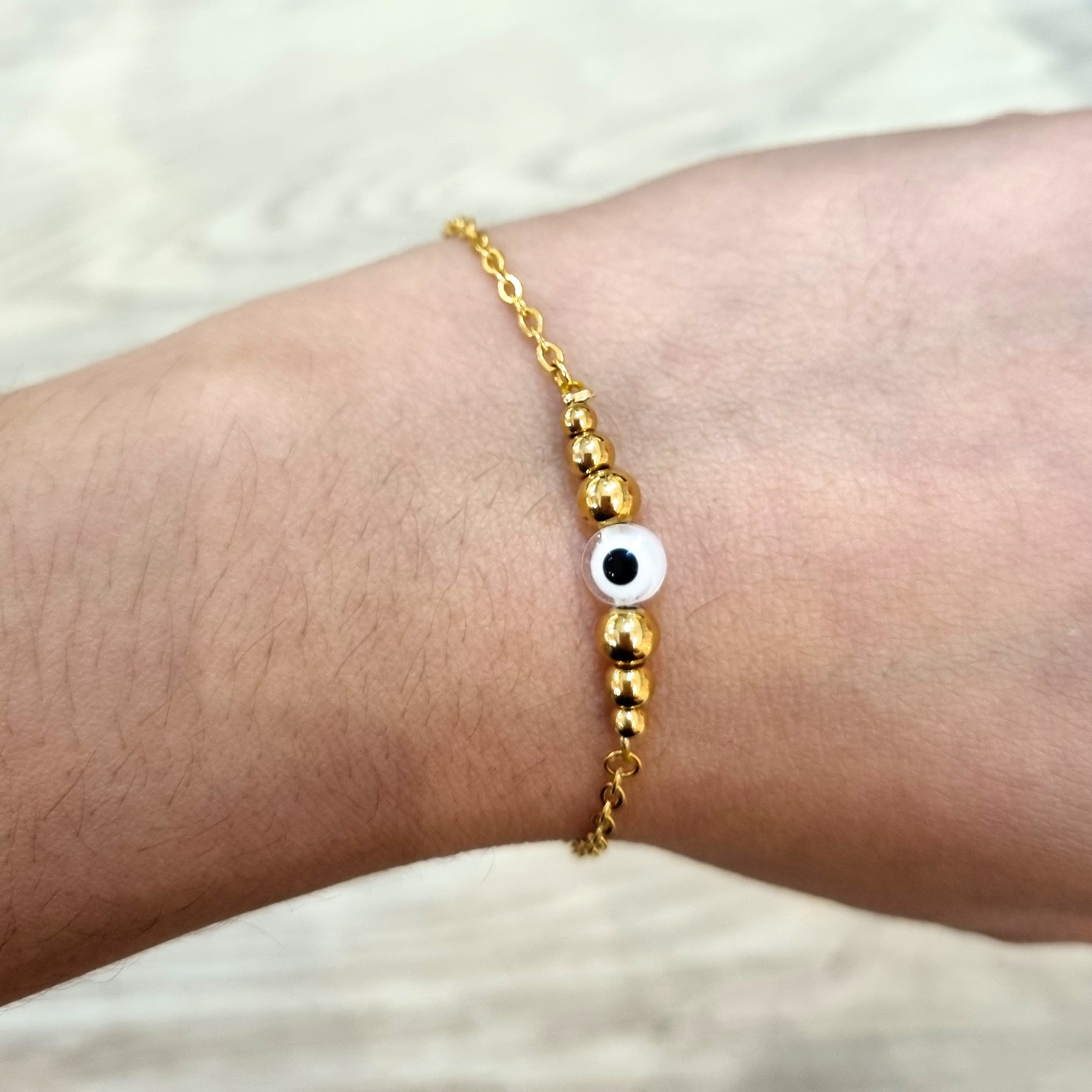 Pulsera Acero Inoxidable con Ojito Transparente