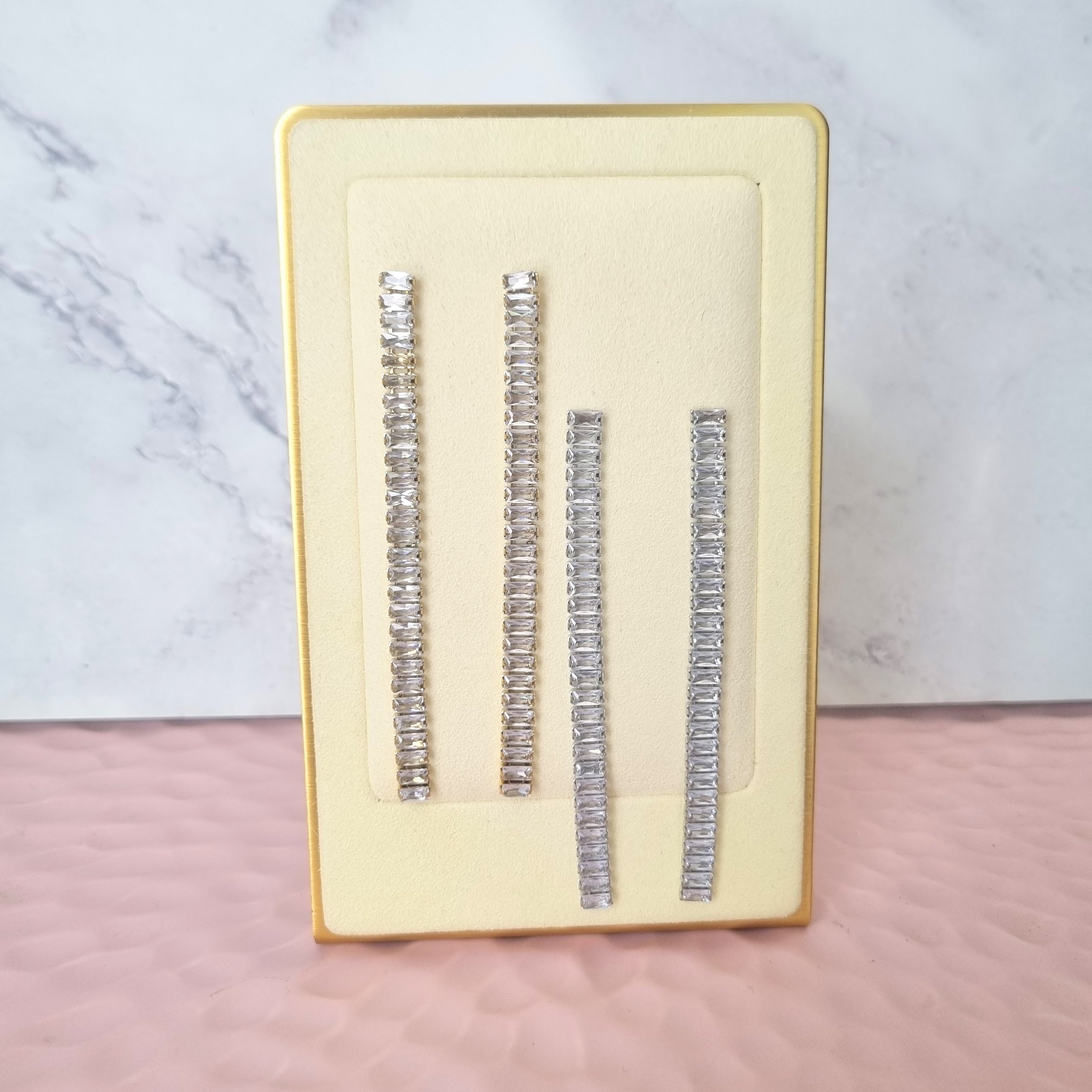 Aretes Acero Inoxidable Largos Baguette