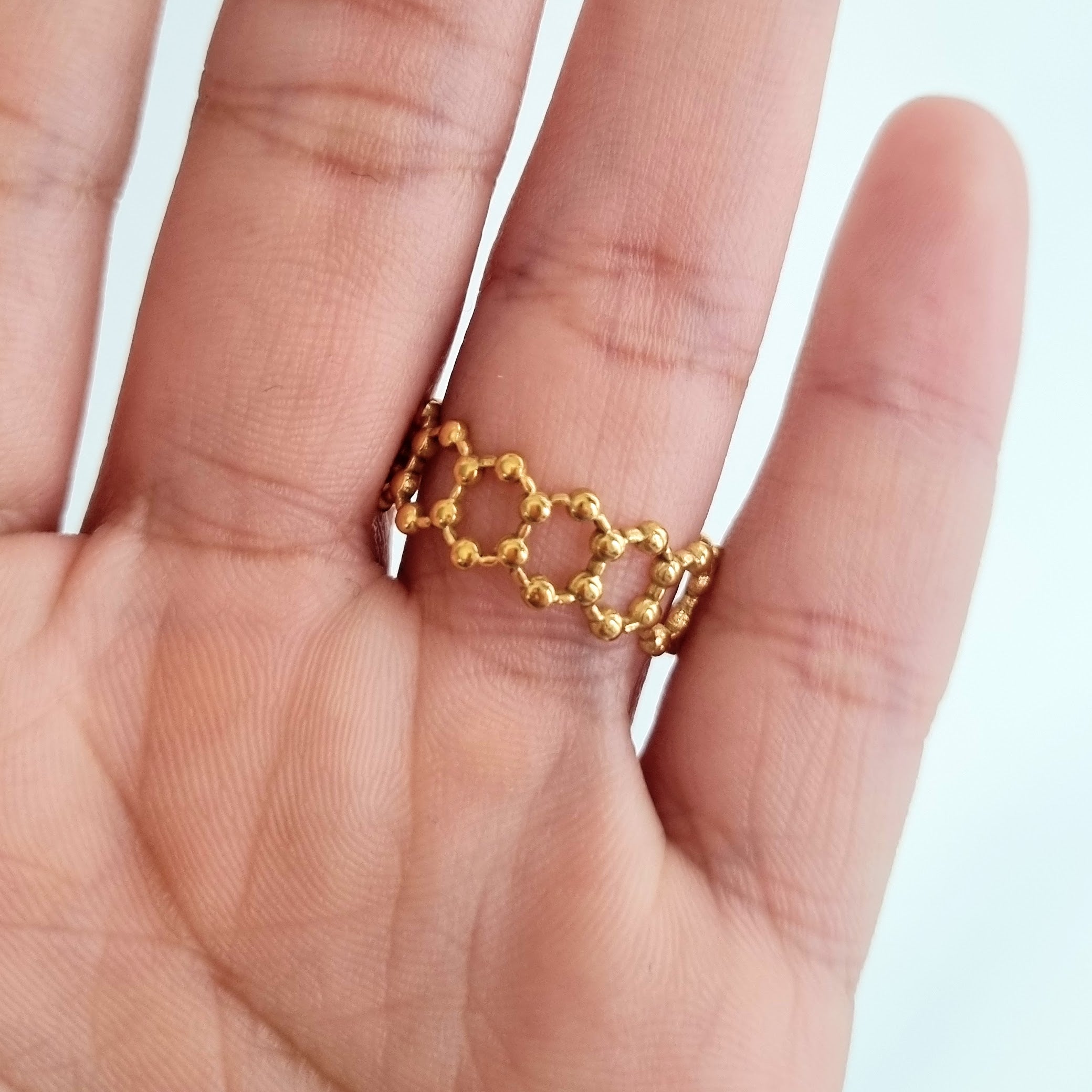 Anillo Acero Inoxidable Hexagono