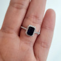 Anillo Plata 925 Bagguette Azul