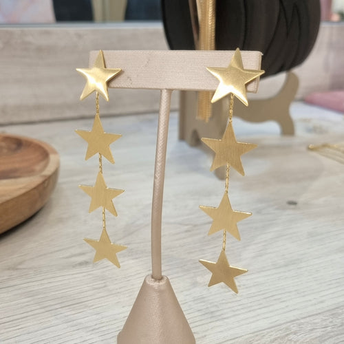 Aretes Acero Inoxidable Estrellas