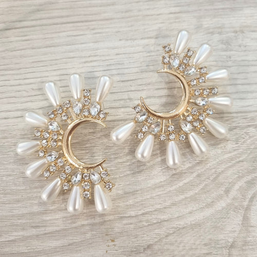 Aretes Acero Inoxidable Media Luna XL