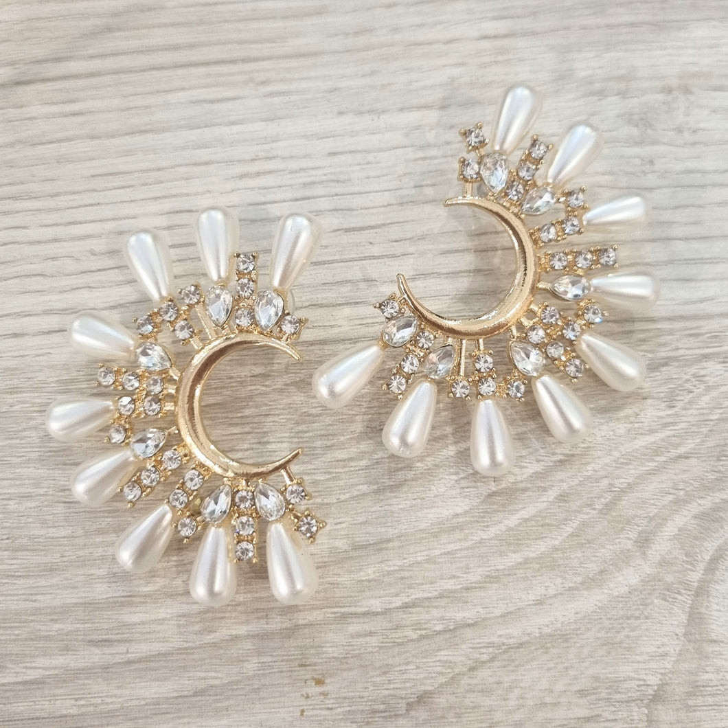 Aretes Acero Inoxidable Media Luna XL
