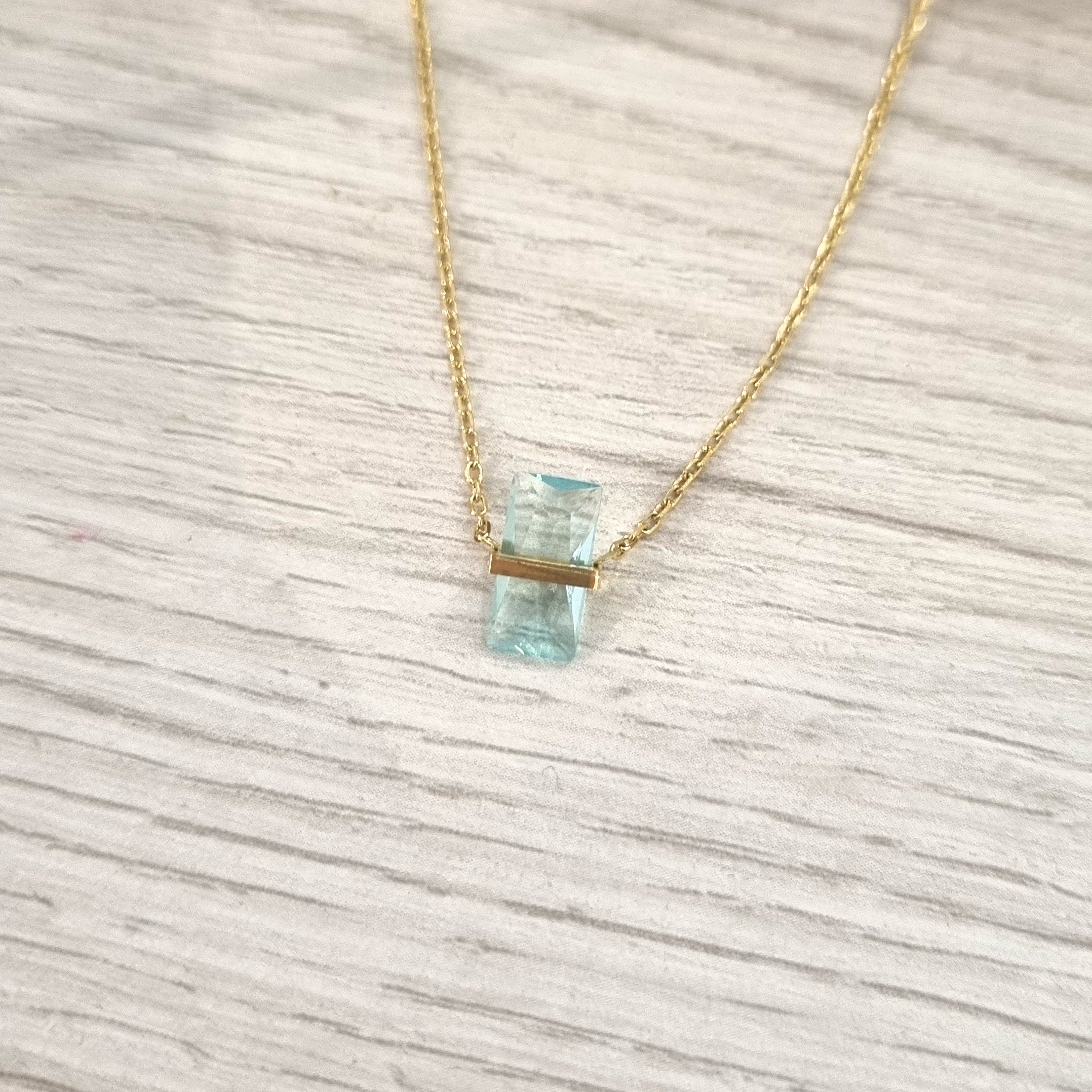 Collar Acero Inoxidable Bagguette Aqua