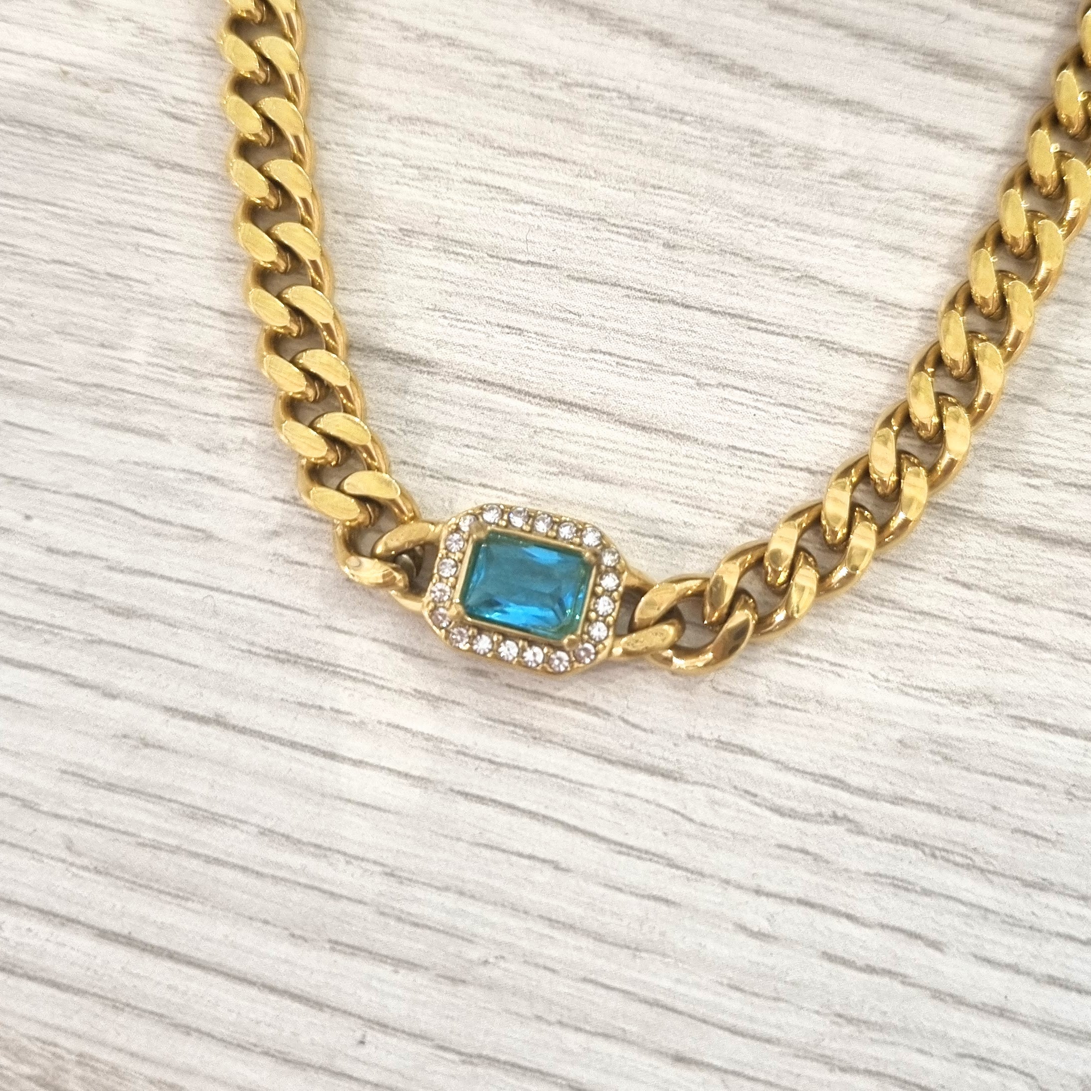 Collar Acero Inoxidable Cuadro Aqua