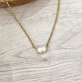 Collar Chapa de Oro Perla Natural