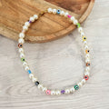 Collar Perla Cristal con Ojitos Multicolores