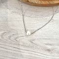 Collar Acero Inoxidable Perla Natural