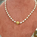 Collar Chapa de Oro Perla Natural Concha