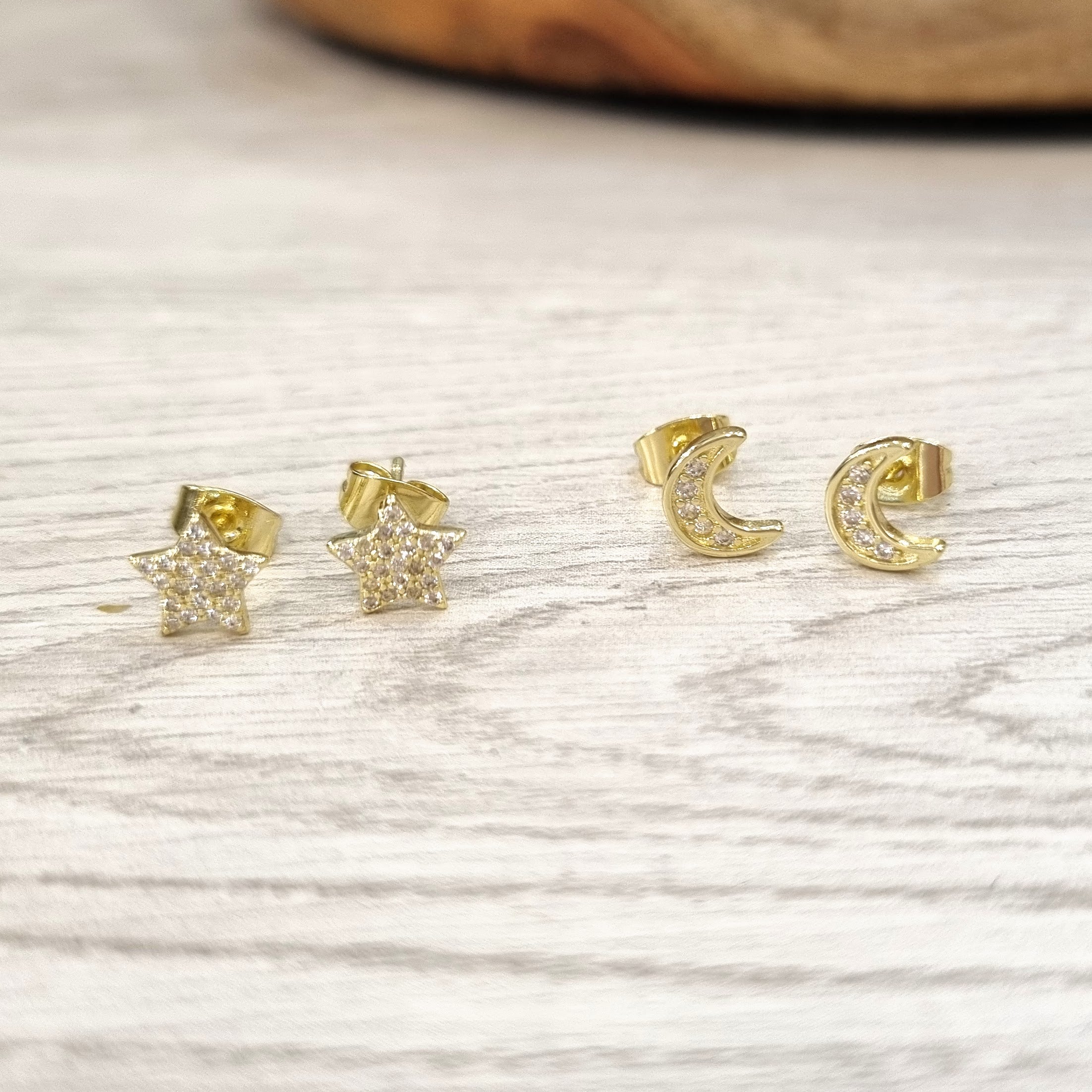 Aretes Plata 925 Chapa de Oro Figuras