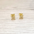 Aretes Plata 925 con Chapa de Oro Estrella
