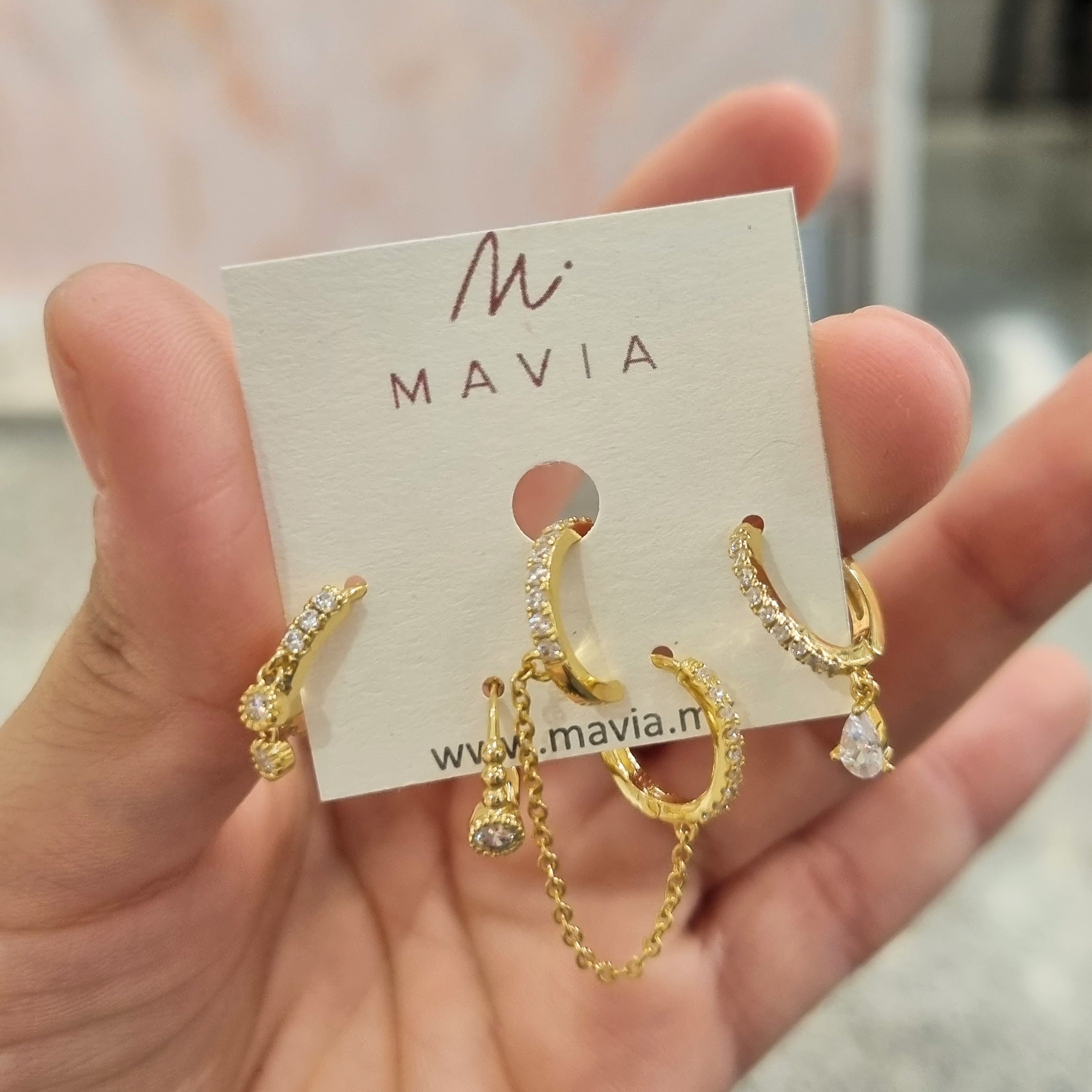 Set de Piercings Plata 925 con Chapa de Oro Transparente