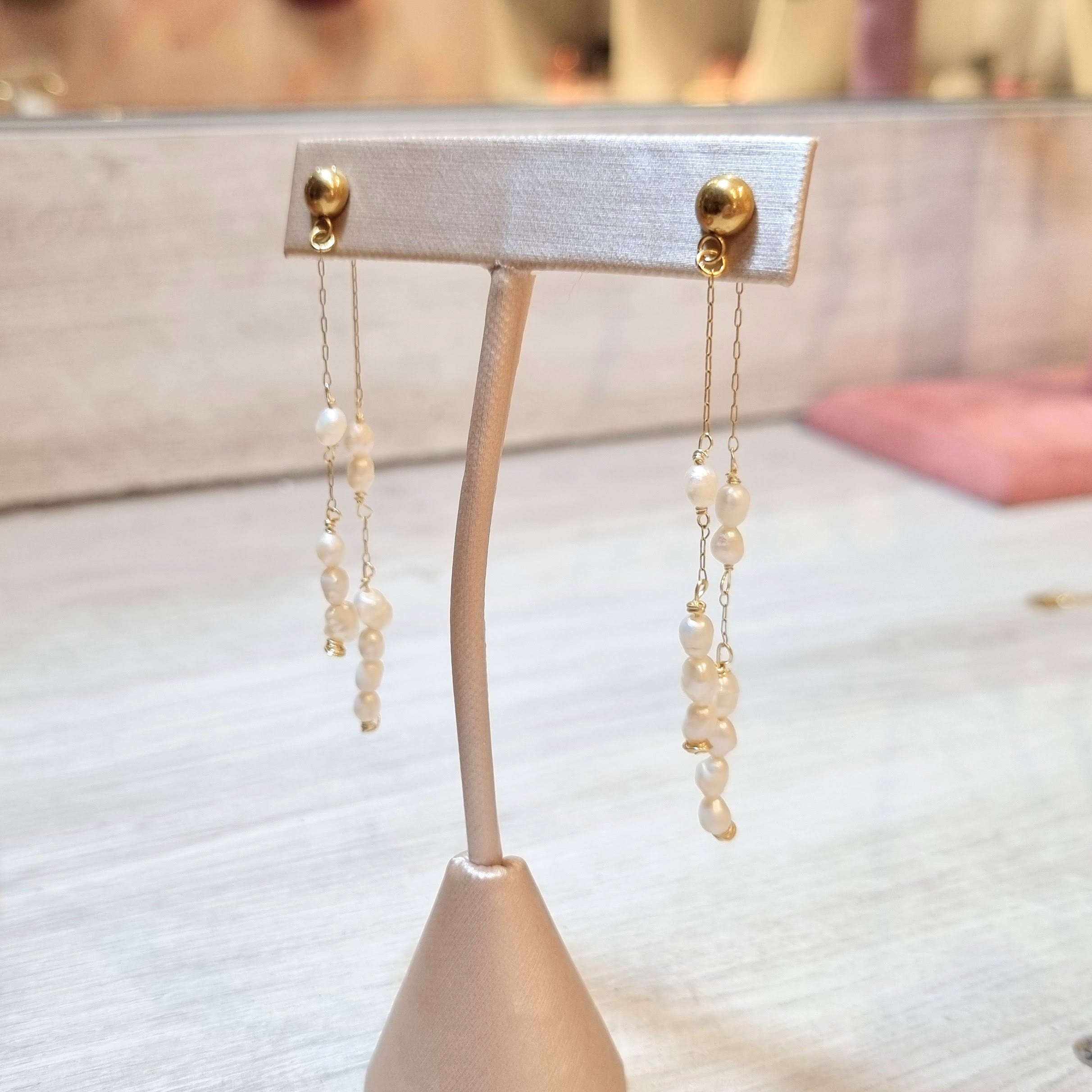 Aretes Acero Inoxidable Perlas Mini