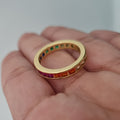 RD1260P Anillo Plata 925 con Chapa de Oro Colores