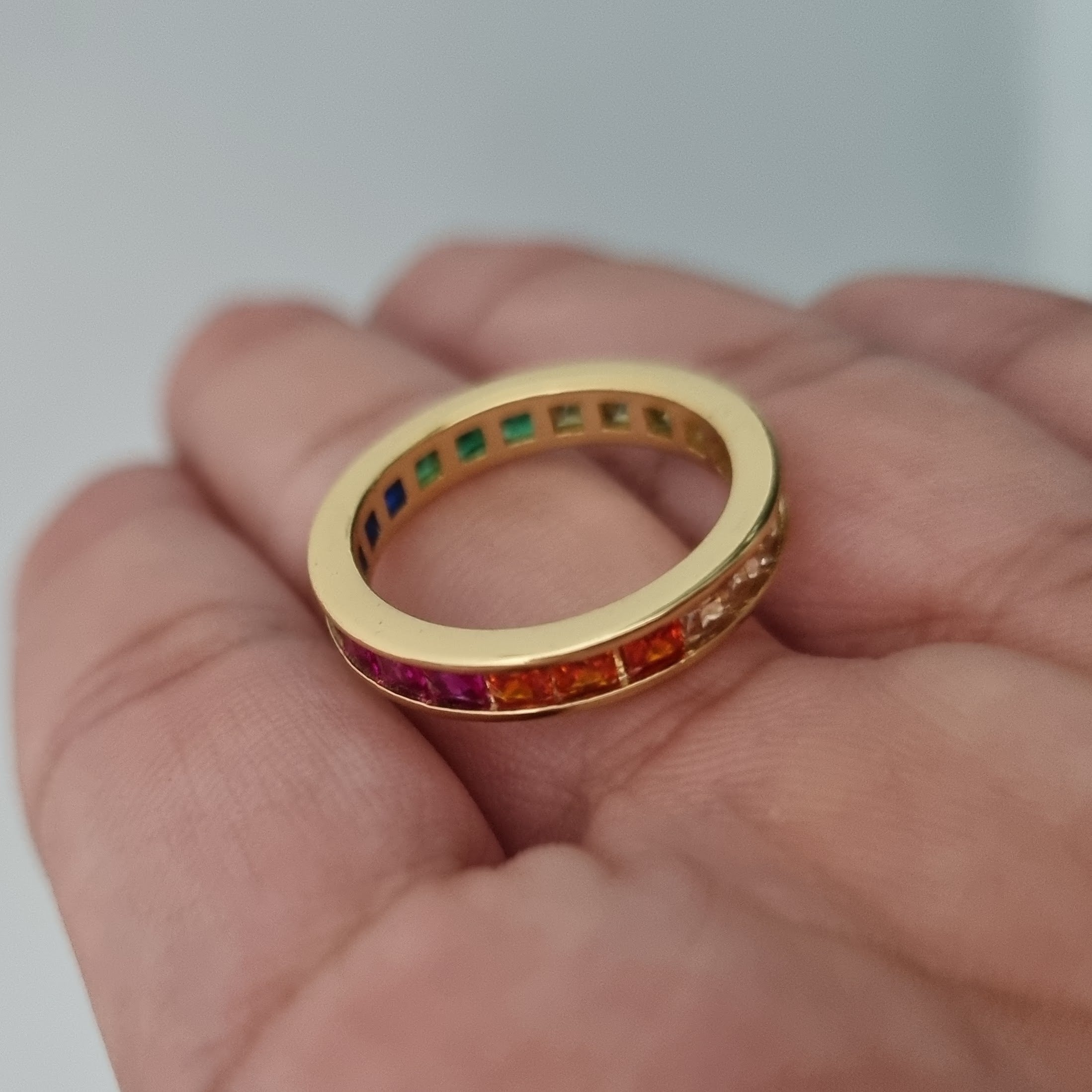 RD1260P Anillo Plata 925 con Chapa de Oro Colores