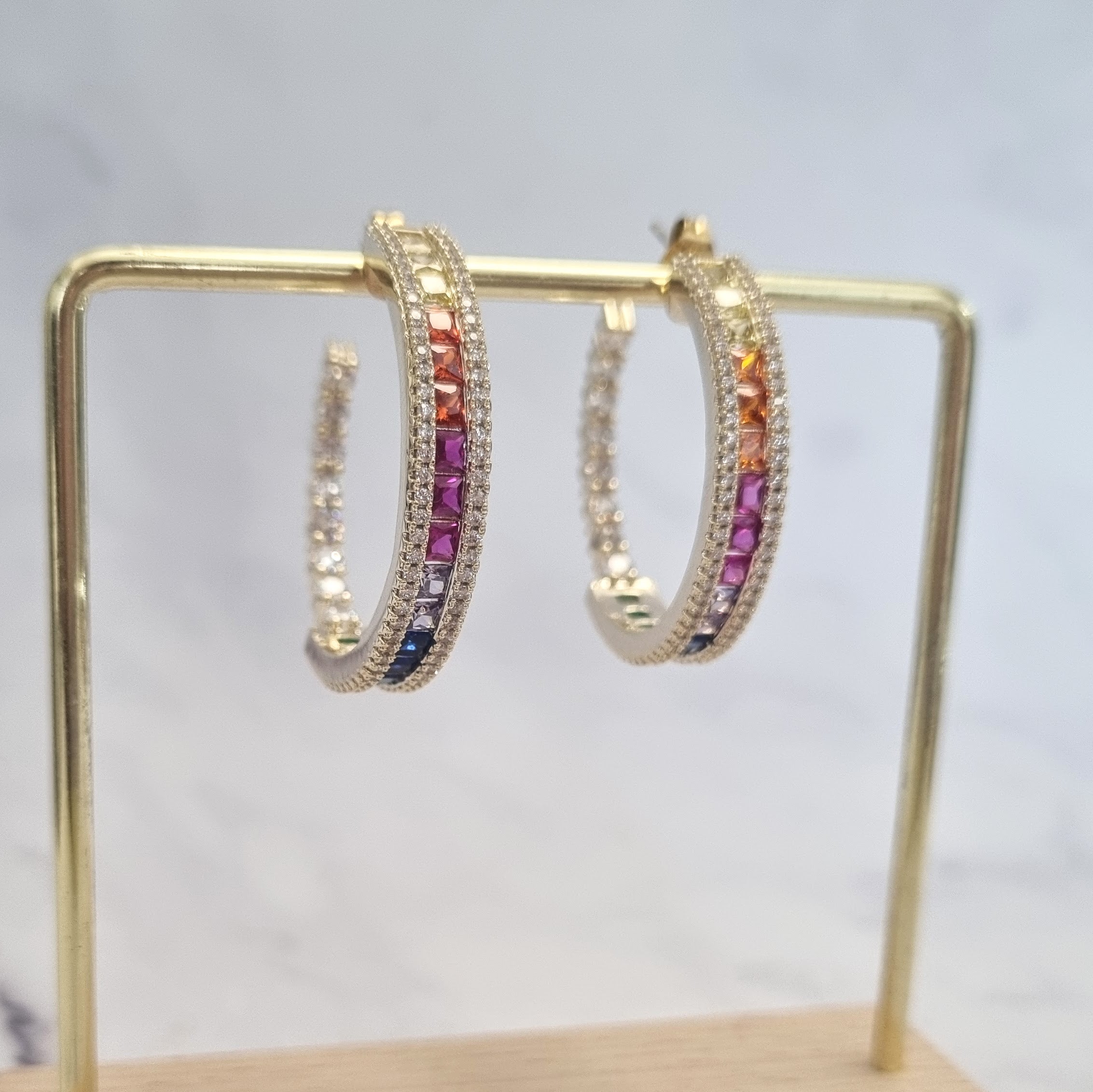 Arracadas Plata 925 con Chapa de Oro Colores