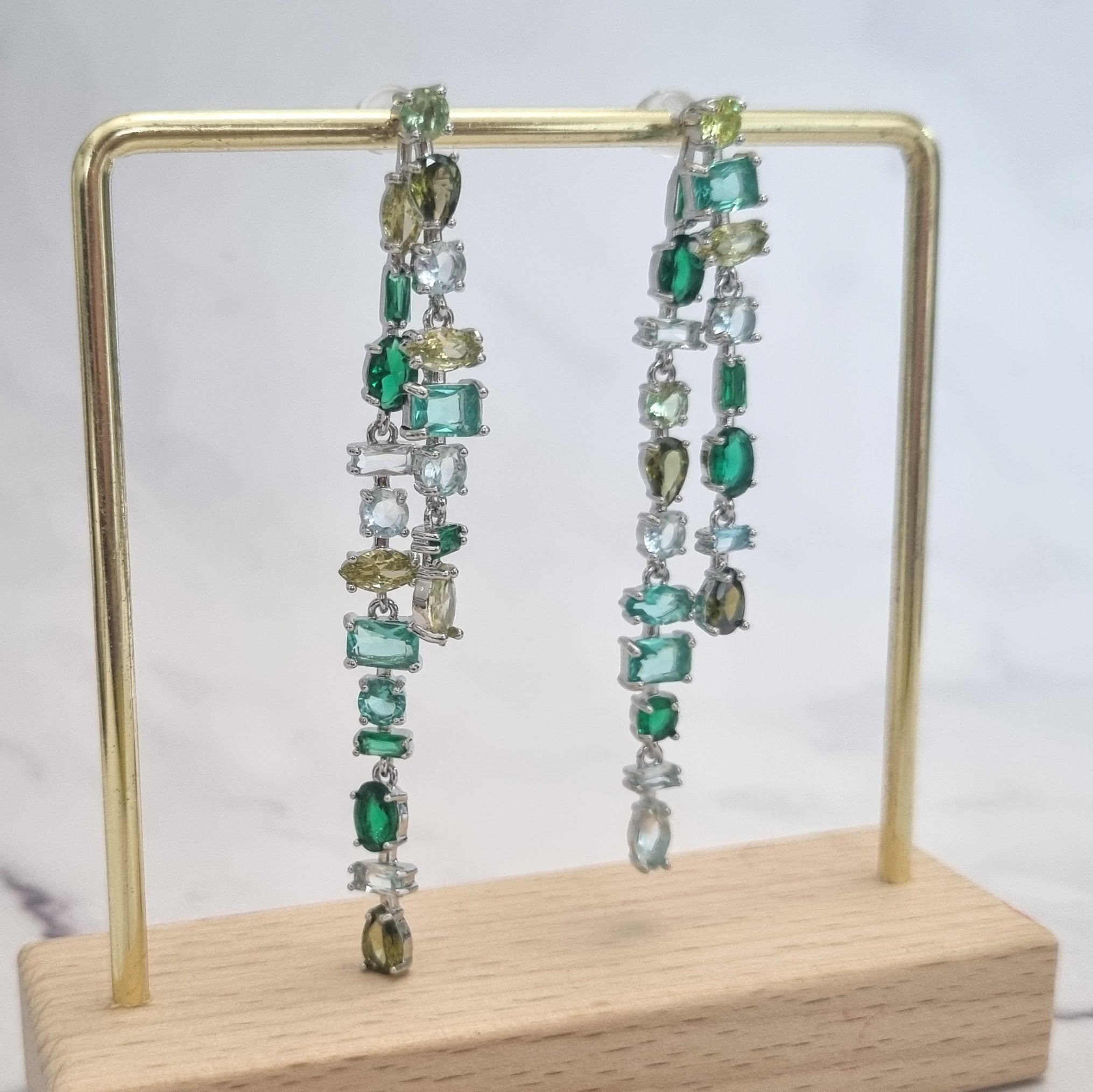 Aretes Plata 925 Largos colores