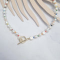 Collar Acero Inoxidable con Perlas Colores