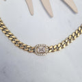Collar Acero Inoxidable Cuadro Transparente