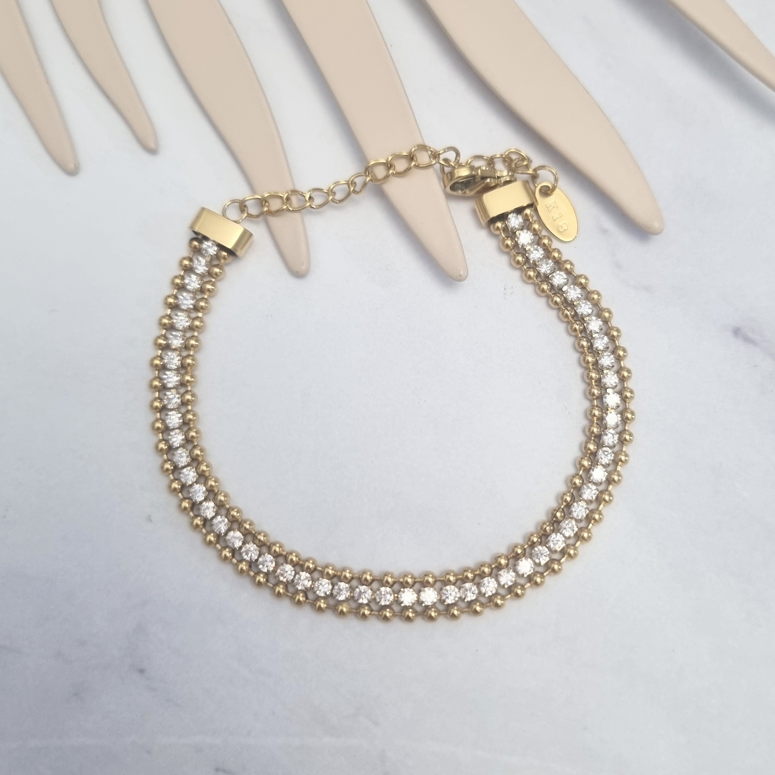 Pulsera Acero Inoxidable Crist con Bolitas