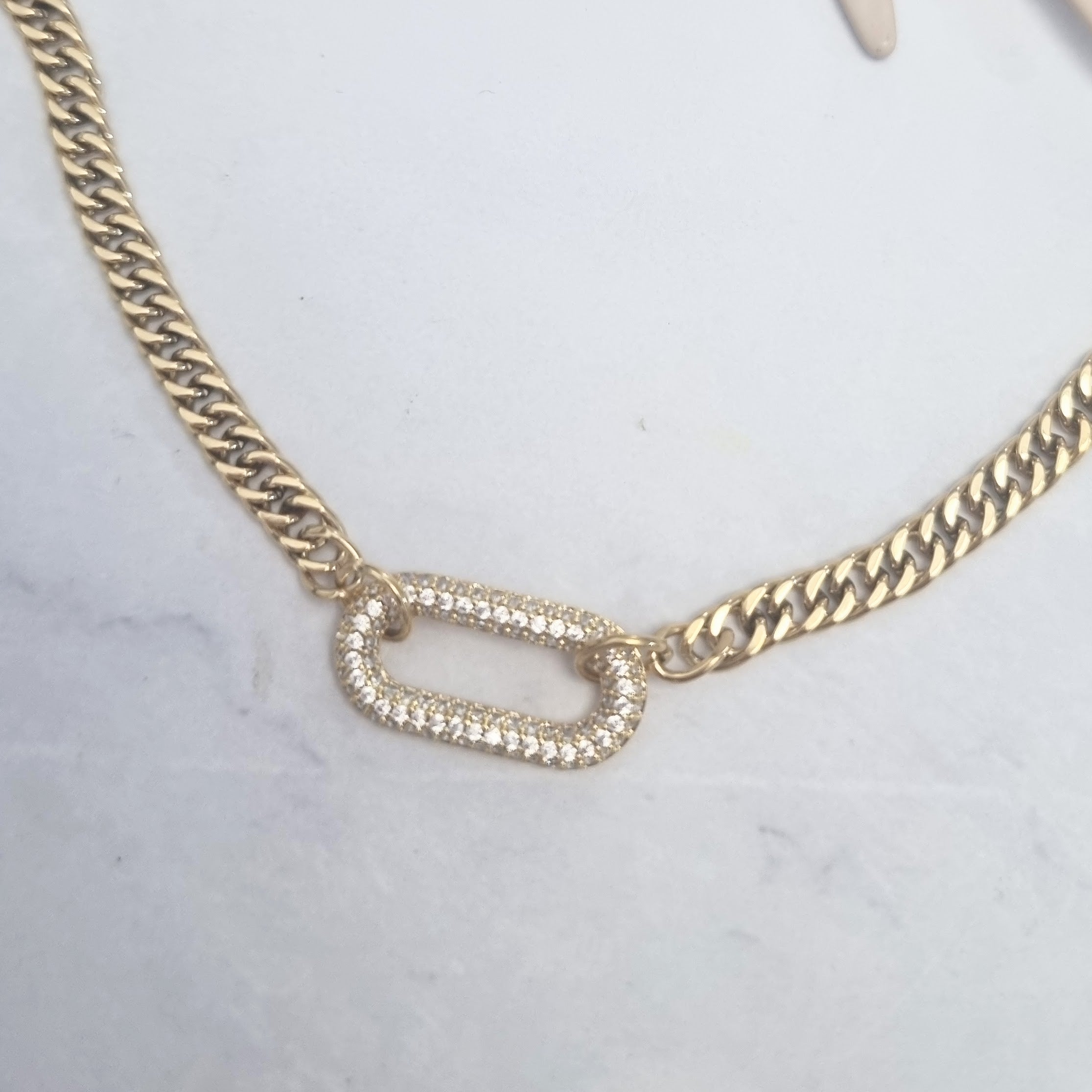 Collar Acero Inoxidable Eslabon con Crist