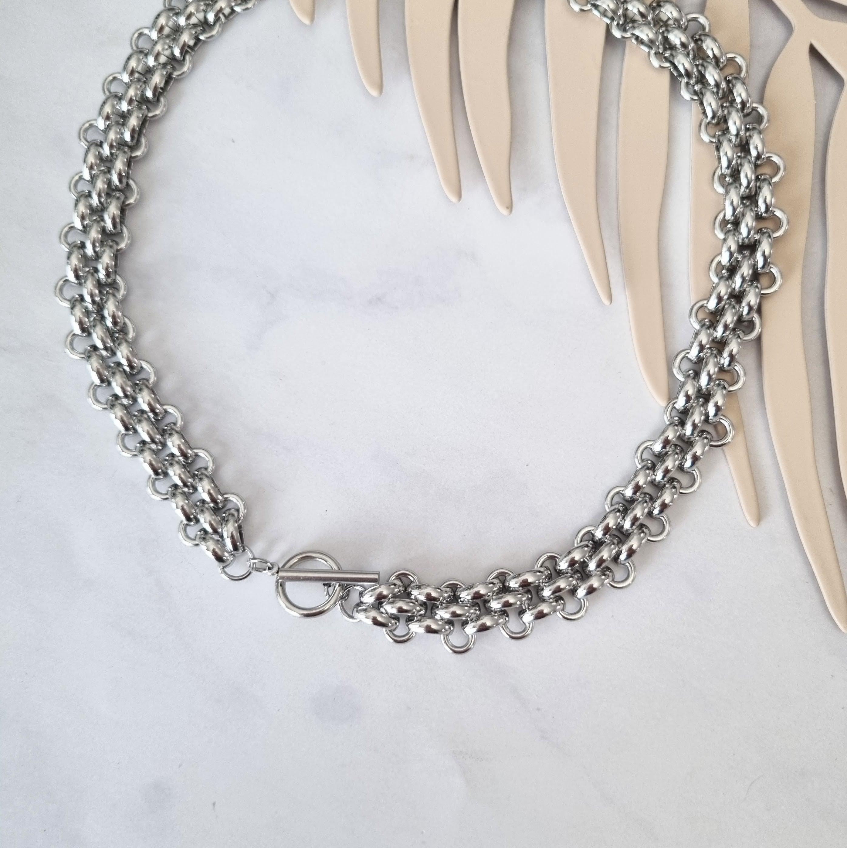 Collar Acero Inoxidable Trenzado con Broche