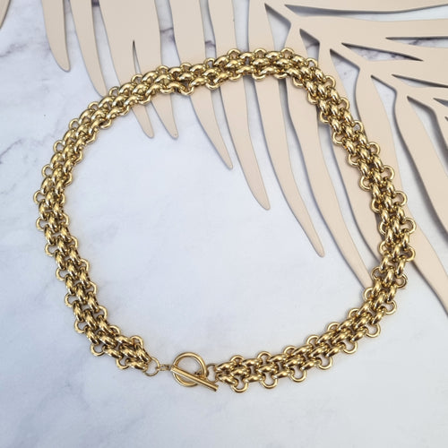 Collar Acero Inoxidable Trenzado con Broche