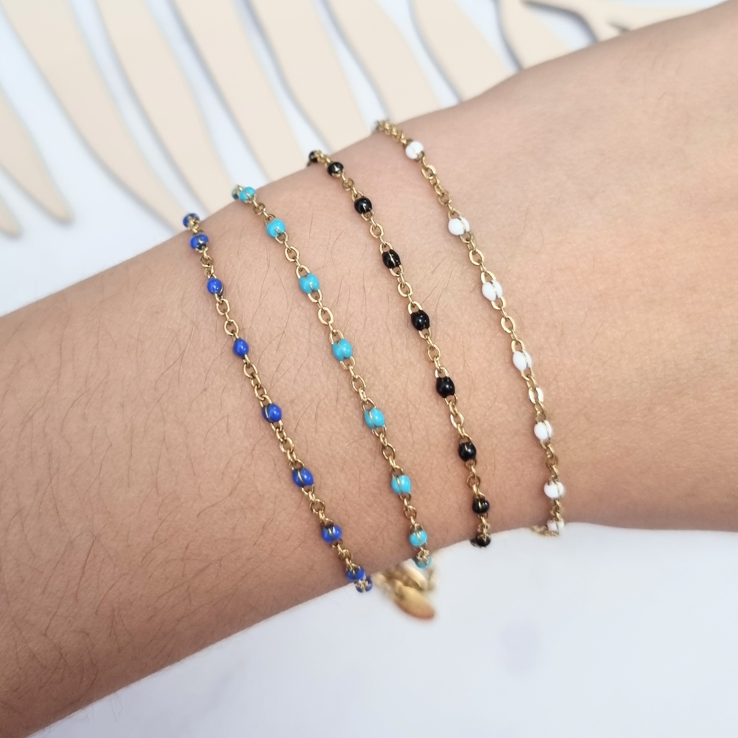 Pulsera Acero Inoxidable Puntito Colores