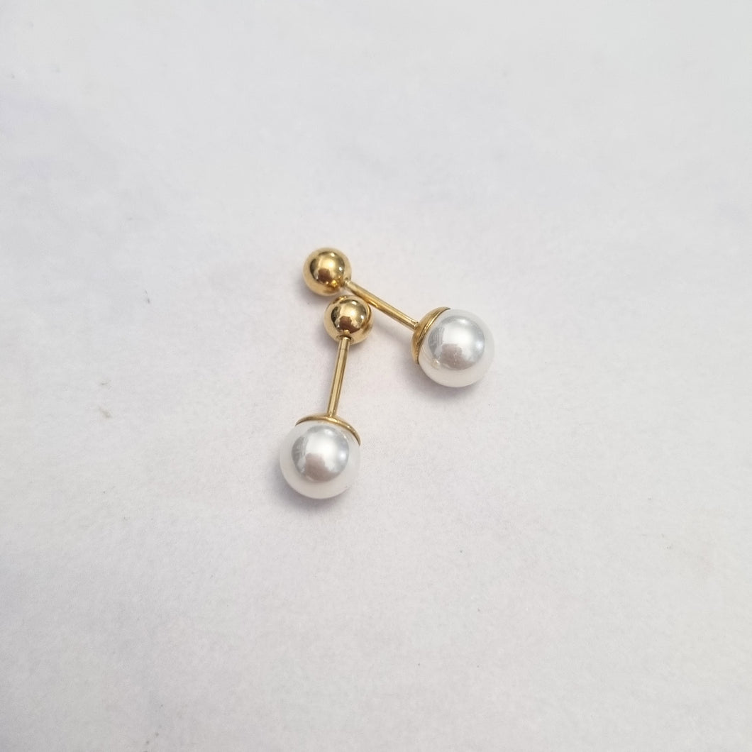 Aretes Acero Inoxidable Perla