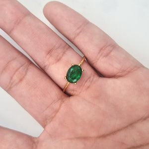 Anillo Acero Inoxidable Ovalo Verde