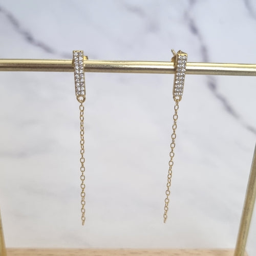 Aretes Plata 925 con Cadena