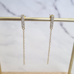 Aretes Plata 925 con Cadena