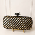 Bolsa Negra con Dorado y Nudo de Broche