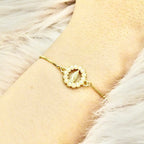Pulsera Rodio Virgen Ajustable