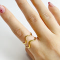 Anillo Acero Inoxidable Ajustable Doble Onda